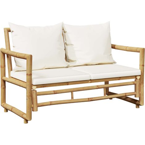 Maison Exclusive - 2-Sitzer Gartensofa mit Polstern Bambus (1/5)