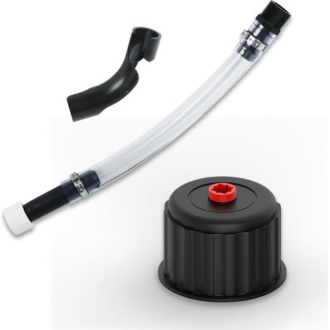 Racing fuel filler hose kit  Compatible with Jeggs, LC2 and VP Racing fuels. Includes a black water bottle hose, a cap and a spare elbow fitting.--DTEKGAZ