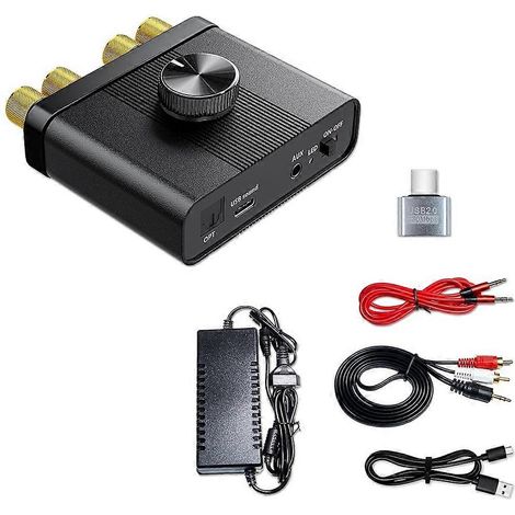 Mini amplificateur stéréo HiFi 100 W avec Bluetooth 5.4 canaux, idéal pour la maison, la voiture ou un bureau. Entrée auxiliaire, USB et prise européenne. (1/5)