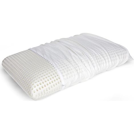 Oreiller de lit, Oreiller savon amovible en mousse à mémoire de forme perforée, hypoallergénique et respirant, 70x40xh16 cm. (1/5)
