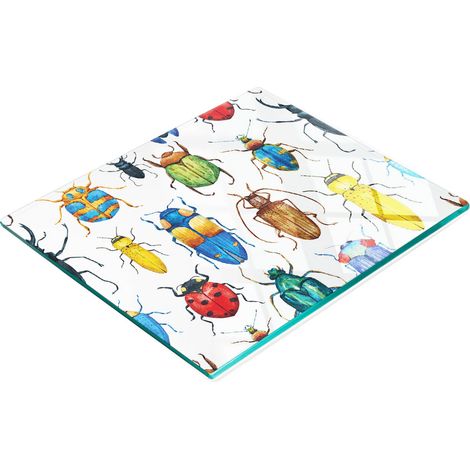 Pannello decorativo multifunzionale in vetro con scarafaggi colorati, 60x52 cm (1/5)