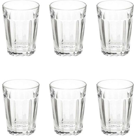 Lot de 6 verres à eau 25cl – Verre transparent – Forme ronde – Passent au lave-vaisselle et micro-ondes – Secret De Gourmet