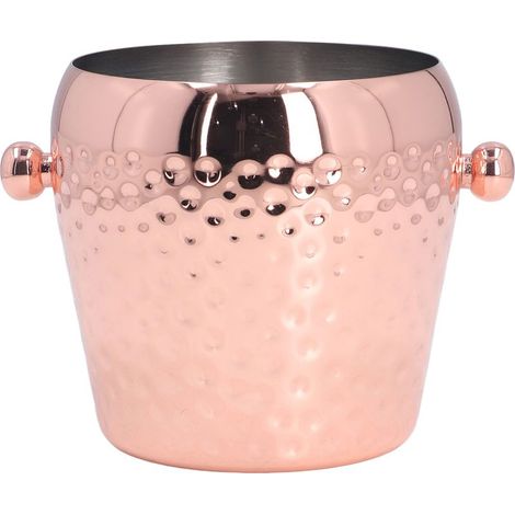 Seau à champagne en acier inoxydable 1000 ml, plaqué cuivre, élégant et portable, idéal pour les bars, les fêtes et les clubs.-AquaForge