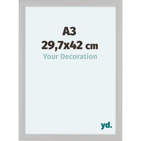 yd. - Cadre photo A3 29.7x42 - Blanc Grain de Bois - MDF - Como (1/5)