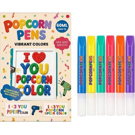 6 piècesEnsemble de stylos à dessin 3D à bulles, marqueurs de peinture à effet popcorn activés par la chaleur, stylos artistiques extensibles pour le dessin créatif et les loisirs créatifs. (1/5)