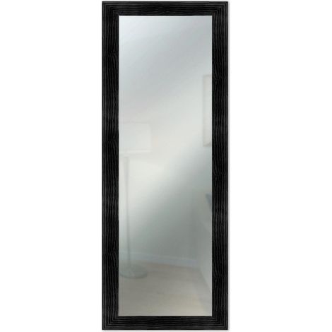 Lupia - Specchio da Parete Moderno BOSTON 41x124 cm, Cornice in Legno MDF, Design Shabby Chic, per Camera da Letto, Soggiorno, Ingresso, Montaggio Verticale o Orizzontale, Legno Ingegnerizzato Nero (1/4)
