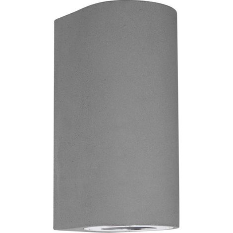 Merano Birmingham Applique 2 Lumières Up & Down Gris Béton Verre LED GU10 2x7W IP65