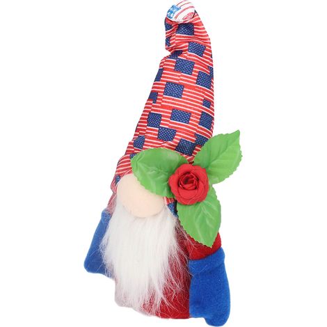 Set aus 2 Dekofiguren für Zuhause, gesichtsloser Zwerg mit spitzem Hut, Tischdekoration für amerikanische Patriotenpartys, männliches Model (1/5)
