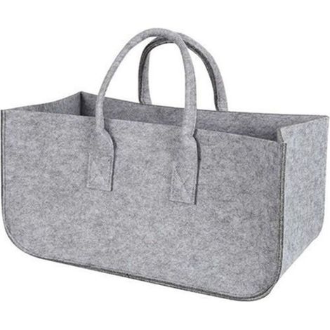 Accessoires Décoration Sac de rangement élégant Sac à journaux Vêtements de pique-nique Couverture Bois de chauffage Panier de voyage Gris clair (1/5)