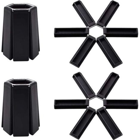 Foldable and non-slip trivets – Set of 4 practical thermal insulators for kitchen and dining room