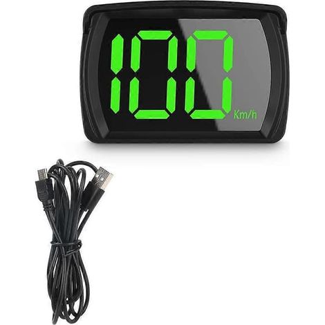 KMH Accessoires Auto GPS Affichage Tête Haute Numérique Compteur de Vitesse à Gros Caractères HUD 2,8 pouces Pour Voiture, Camion, Bus Installation Plug and Play 2024THO (1/5)