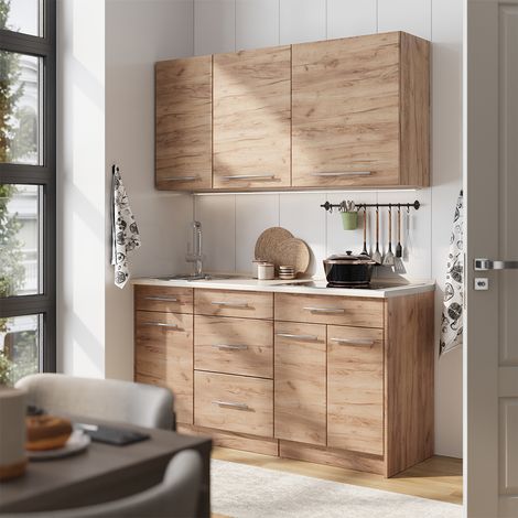 Cocina para solteros Fame-Line, Roble dorado/Roble dorado, 150 cm sin encimera, Vicco (1/5)