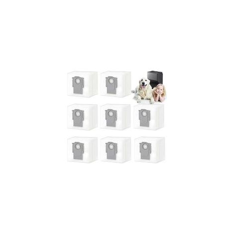 Lot de 8 sacs à Poussière pour Roborock S8+/S8 Pro Ultra/S7 MaxV Ultra/S7Pro Ultra/Q7+/Q7Max+/Q8 Max+/Q5 Pro+Station d'aspiration,Pièces de Rechange (1/5)