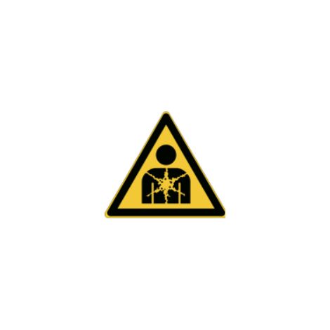 Cartelli ISO 7010 "Pericolo radiazioni non ionizzanti ad alta frequenza (rischio per il corpo umano)" - W071 - Numero Pezzi: 10 pezzi - Misura: 100mm x 100mm
