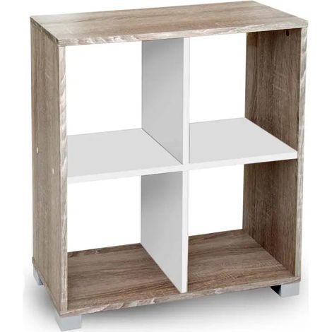 Atena Regal mit 60 x 24 x 68 cm in Bicolor, melaminbeschichtet, 4 Fächer
