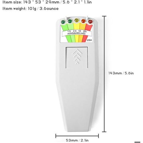 Détecteur de champ électromagnétique, Gaussmètre, détecteur de rayonnement, moniteur magnétique portable, 5 LED (1/5)