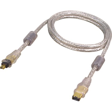 All4u Bvd 2 Cavo FireWire (4 pin connettore IEEE 1394 (FireWire) - 6 pin maschio IEEE 1394 (FireWire), 5 m) Trasparente