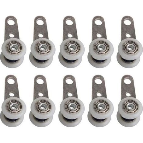 pair Lot de 10 roulettes pour baies vitrées ou portes coulissantes – métal et plastique – 4,5 x 1,9 cm (1/4)