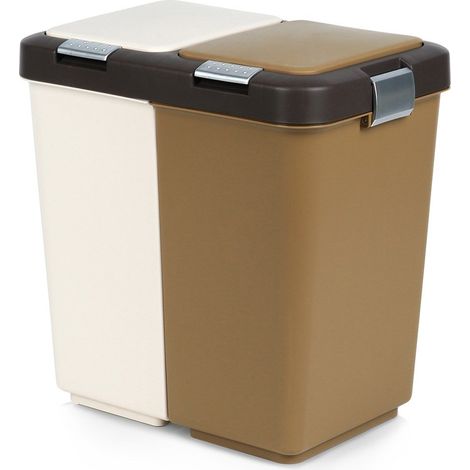 Mülltrennungssystem, Kunststoff-Müllbehälter-Set, 2 x 10 l