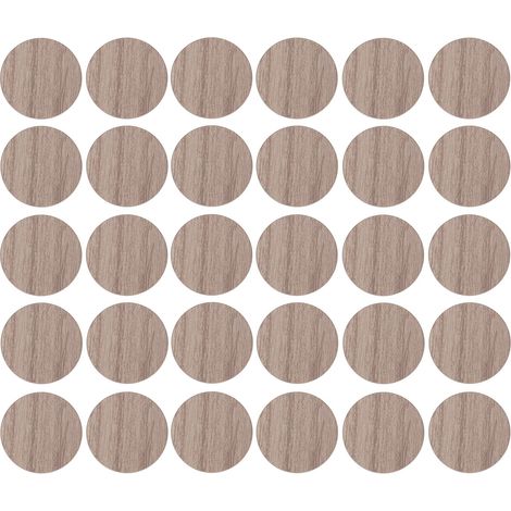 30x Cache vis adhésif autocollant diamètre 20mm bouchon trou meuble table chaise maison, bois orme clair (1/3)
