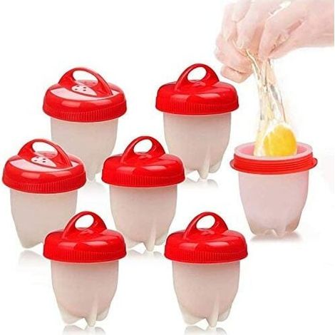 Cuit Oeufs, 7 Cuit Pocheuse Silicone Oeuf, Easy Eggs Cooker Coquetier Gel de Silice de Qualité Alimentaire sans BPA, Faire Bouillir des Oeufs sans Le Coque (1/5)