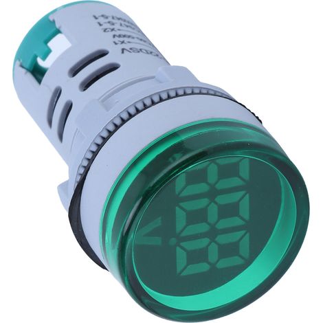 Indicateur de Tension Numérique AD16-22FSV AC 60-500V, Affichage Vert Ronde (1/5)