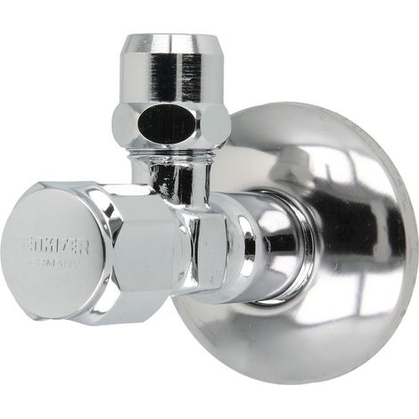 Benkiser Vanne d'angle 1/2’’, chromée auto-étanche,  broche chambre graissage
