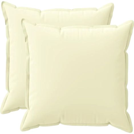 Funda de cojín, poliéster suave, decoración moderna, color crema. (1/2)