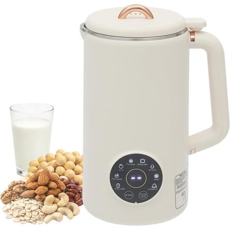 Máquina para hacer leche vegetal, 1000 ml, 10 cuchillas, máquina automática para hacer leche vegetal y batidos, para 3-5 personas (1/5)