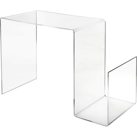 Table basse en plexiglas transparent design avec porte-revues S-Table (1/5)