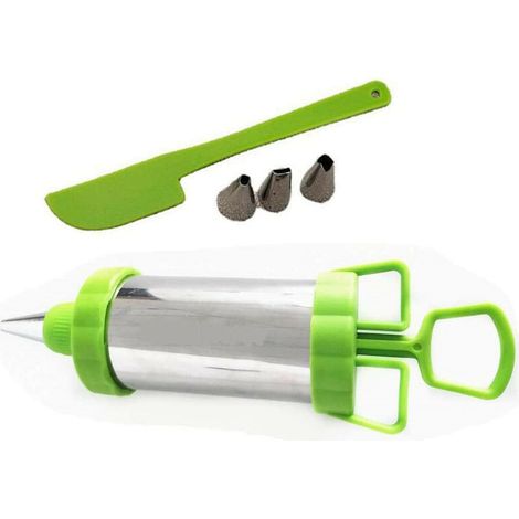 Pistolet à crème en acier inoxydable Injecteur de Cupcake/Ensemble de glaage de décoration (1/3)