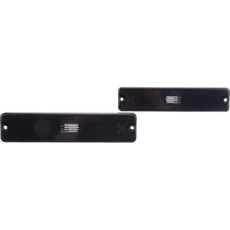 Par de pantallas para luces de posición laterales de coche 56001424, repuesto de transmisión de luz potente para Jeep Wrangler YJ 1987-1995 negro -Crezuo