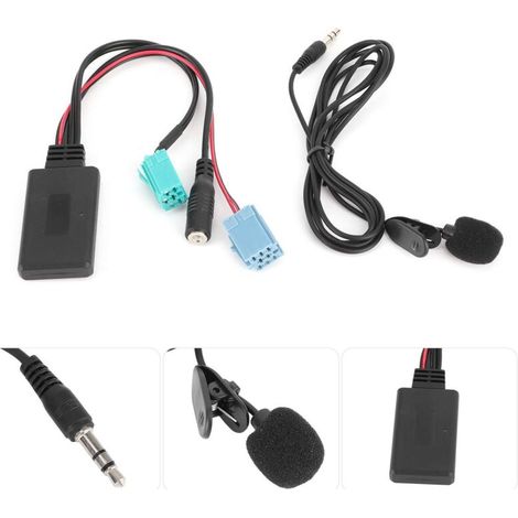 Adaptateur Audio Bluetooth De Voiture, Câble Audio Bluetooth 6 Broches, Adaptateur Bluetooth, Câble Auxiliaire De Voiture Avec Microphone, Adaptateur Audio Mains Libres Bluetooth pour Clio Espace (1/5)