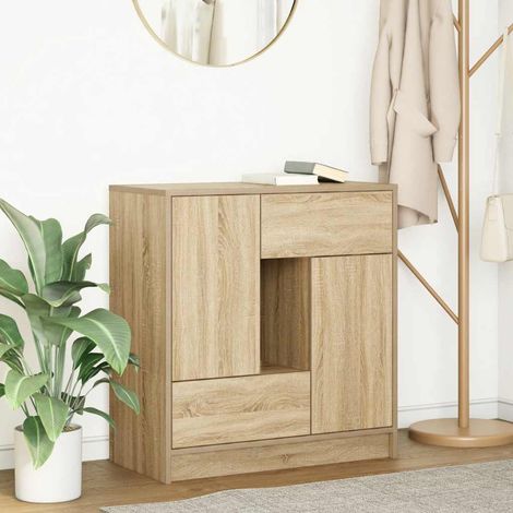 Sideboard mit Schubladen und Türen Sonoma-Eiche 70,5x34x74,5 cm