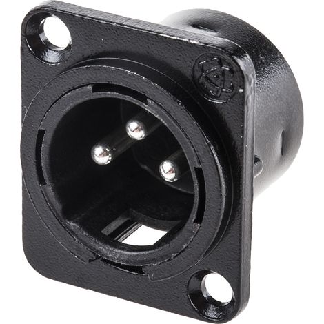 RS PRO-Connecteur XLR Mâle Droit 3 voies Montage panneau ( Prix pour 1 )