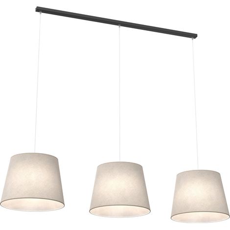 Lampadario A 4 Luci Epoca Con Paralumi In Tessuto Beige