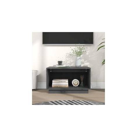 Meuble TV Gris 60x35x35 Bois de pin massif (1/5)