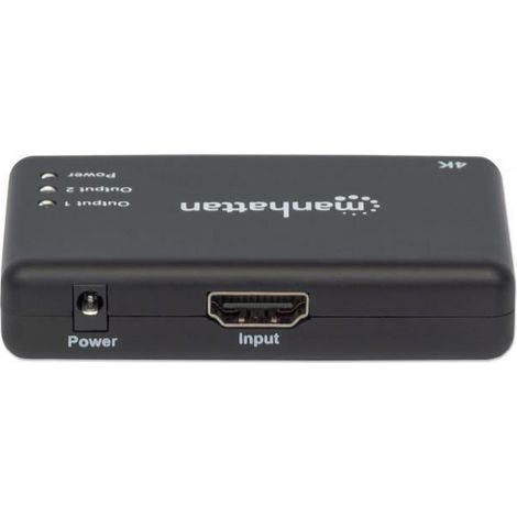 4k uhd 3d hdmi splitter con led negro 207669 de 2 vÍas