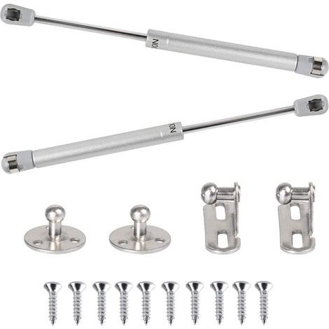 resortes de gas hidráulicos de 100 N, brazos elevadores neumáticos, amortiguadores de gas de 90 grados con tornillos, bisagra para apertura suave de puertas de armarios y muebles de cocina - 265 mm (1/5)