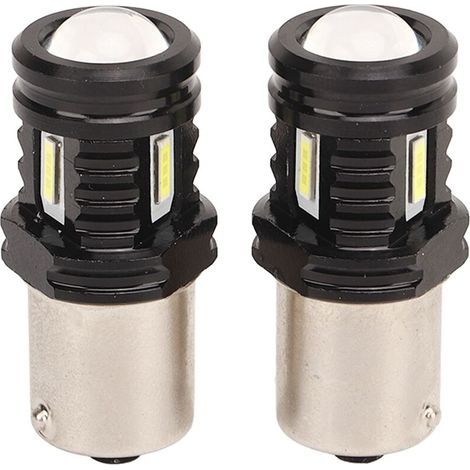 Airshi Ampoule de Recul, BA15S 1156 LED Longue Durée de Vie Refroidissement Rapide 2 Pièces 12‑24 V pour Camion pour SUV (Lumière blanche). (1/4)