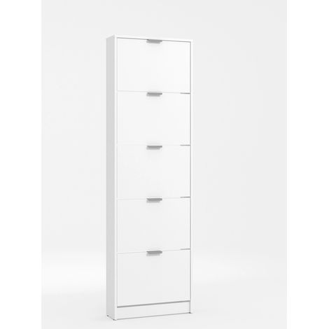 scarpiera bianca con 5 ante 58x18x192 cm