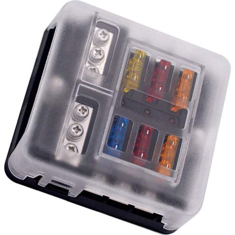 Offgridtec Portafusibili a 6 scomparti per fusibile piatto auto con indicatore LED (1/5)