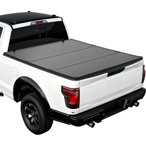 VEVOR Couvre Benne Rigide Repliable Compatible avec Ford F150 (2015-2026), pour Benne de 1,68 m Pickup, Pliable en Trois Volets, Couvre Tonneau Etanche en Alliage deAluminium, avec Barre de Support (1/5)