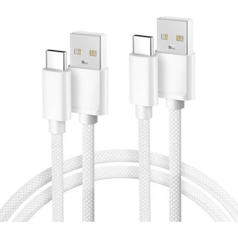 Chargeur USB Type C -KAL-Chargeur Samsung A55/S25 USB Type C 1M 2Pack,Nylon,Galaxy A/A Plus,S Series,Tab S9,iPad,POURiPhone 17/16 (1/5)
