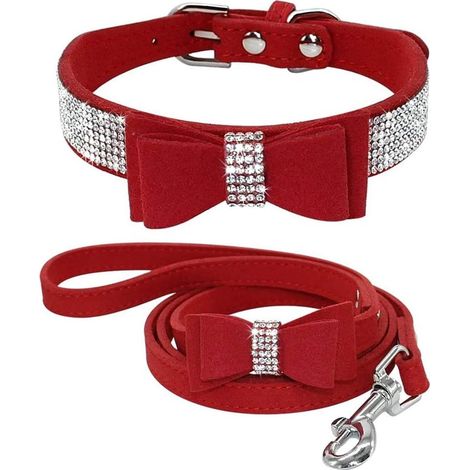 Ensemble de Laisse et Collier de Chien en Strass, Cristal de Diamant pour Chien Mignon (1/5)