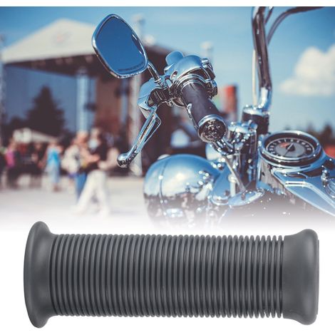 Paar universelle Vintage-Motorradlenkergriffe 25 mm/28 mm, rutschfestes TPU, dunkelgrau, kompatibel mit 1 Zoll und 1,1 Zoll. (1/5)