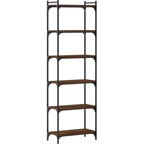 Maison Exclusive - Bücherregal 6 Böden Braun Eiche-Optik 60x30x18