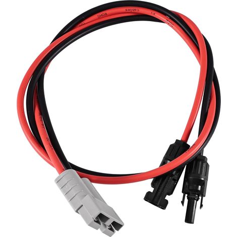 Fiche solaire vers 50 A, 12 AWG, 600 V, 1 m, pour câble de panneau solaire, rallonge pour panneau solaire, caravane, camping-car (1/5)