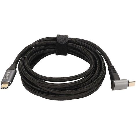 Câble USB-C à 90°, 4K 60 Hz, compatible PD100 W, Type C 3.2 Gen2, câble USB-C à charge rapide, compatible Steam Deck, qualité supérieure WHBYV (1/4)