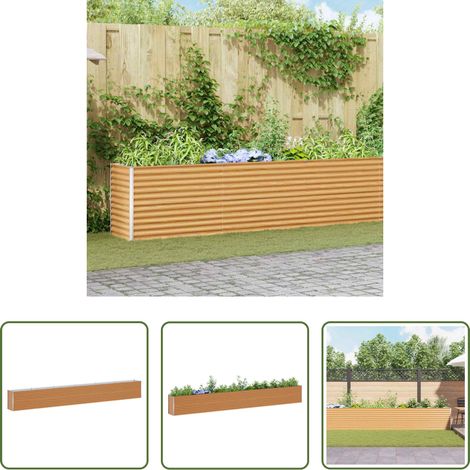 Stahl - Hochbeet Hellbraun 582 x 50 x 68 cm Verzinkter Stahl (1/5)